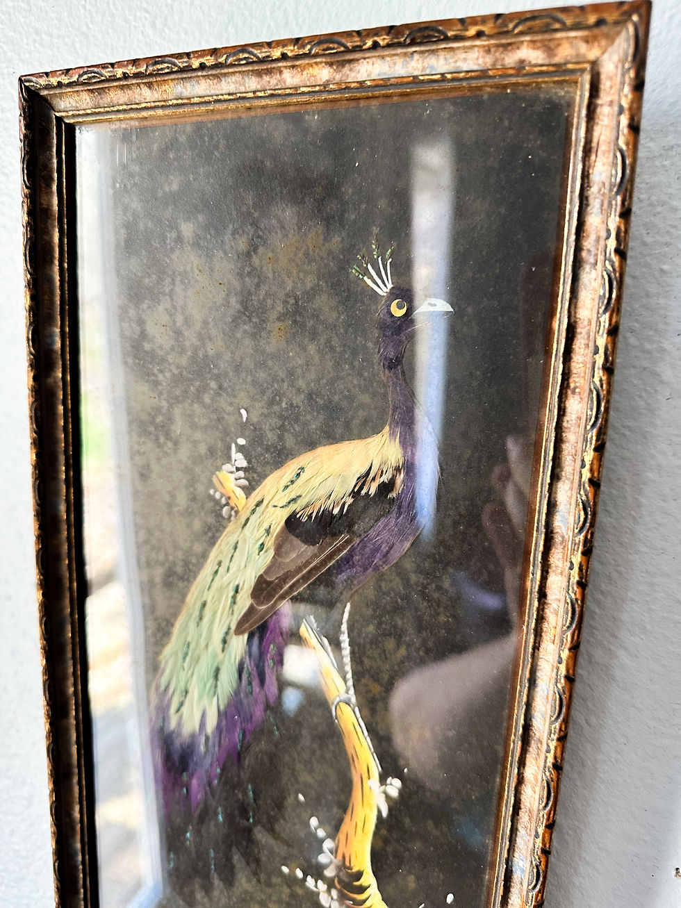 Thumbnail: Elegant Antique Feather Art Bird