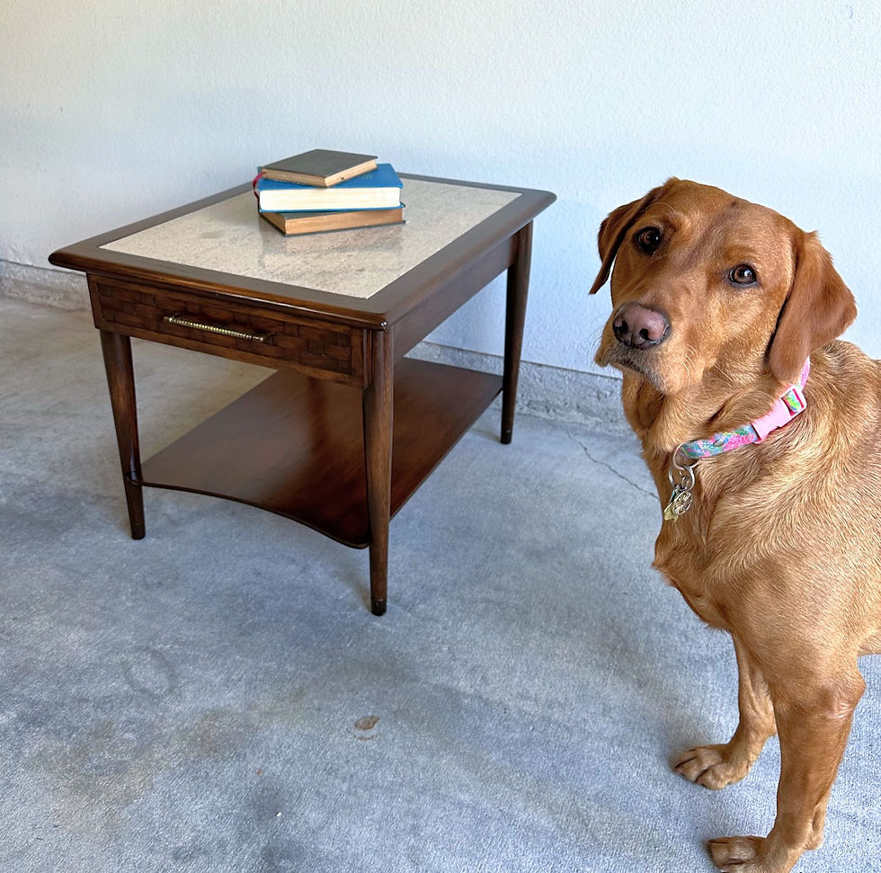 Thumbnail: Lane Perception Travertine and Walnut End Table