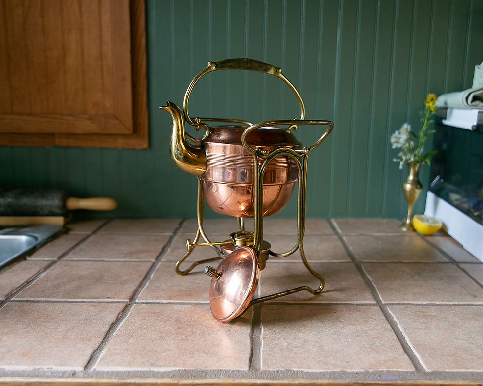 Thumbnail: Gebrüder Bing Antique Copper Tea Kettle and Burner