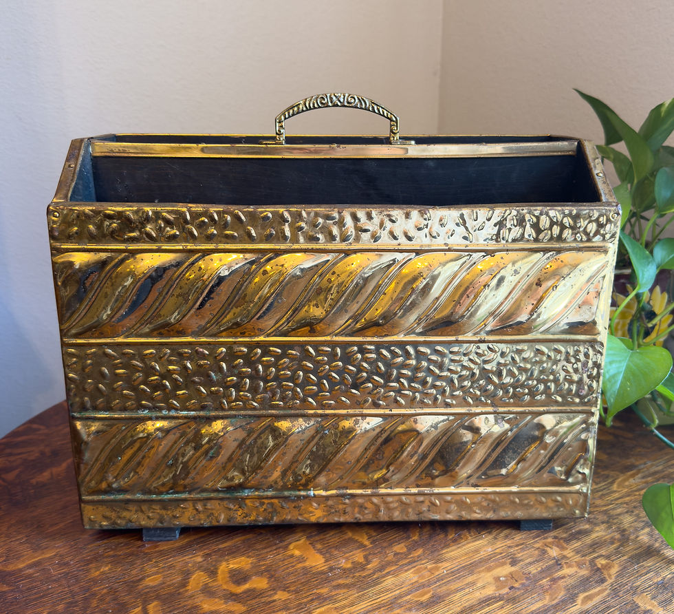 Thumbnail: English Embossed Brass Magazine Rack