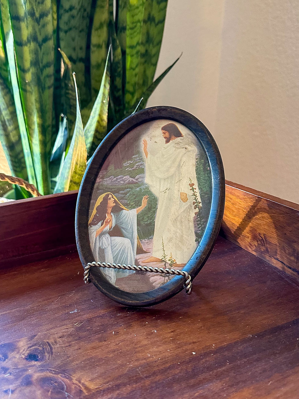 Thumbnail: [ON HOLD] Antique Jesus and Mary Magdalene Small Framed Print 