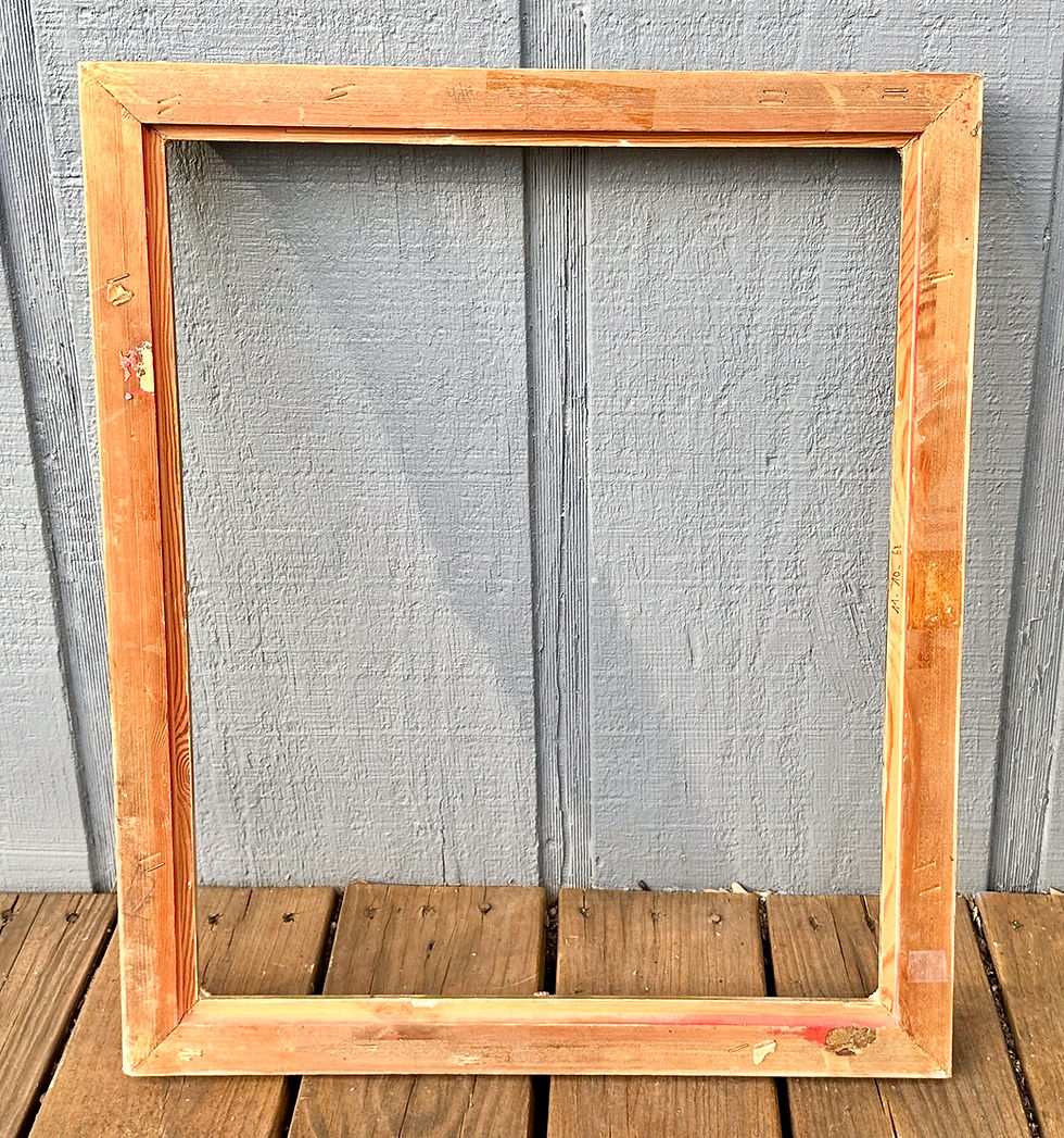 Thumbnail: Large Gold and Whitewashed Vintage Mirror