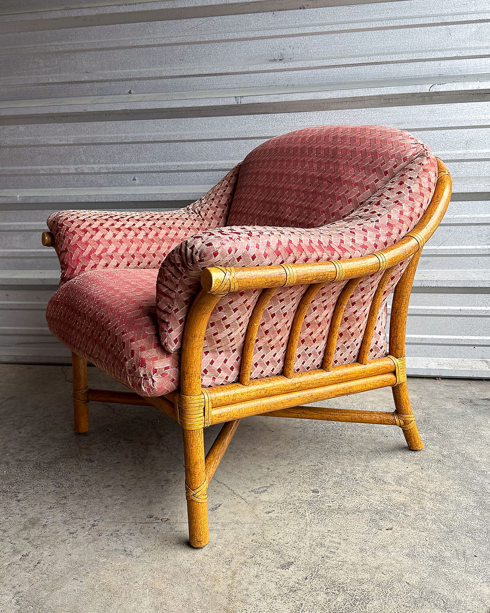 Thumbnail: McGuire Tiger Crackle Chair and Ottoman