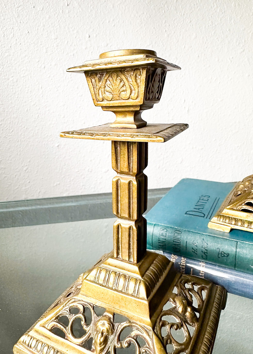 Thumbnail: Antique Art Nouveau Brass Candleholders