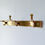 Thumbnail: Vintage Brass Coat or Hat Wall Rack