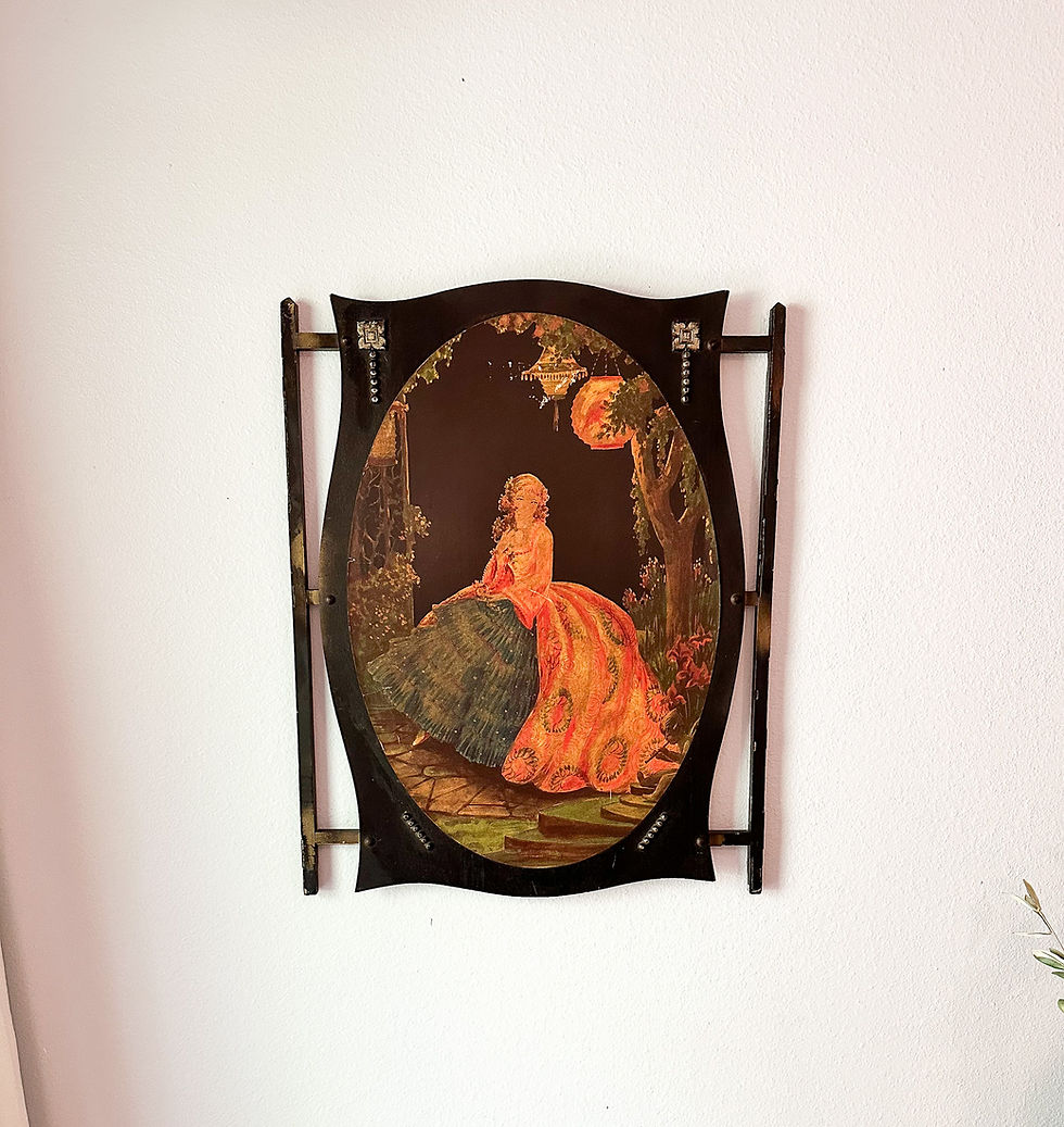 Thumbnail: Black Wooden Decoupage Lady in Ballgown