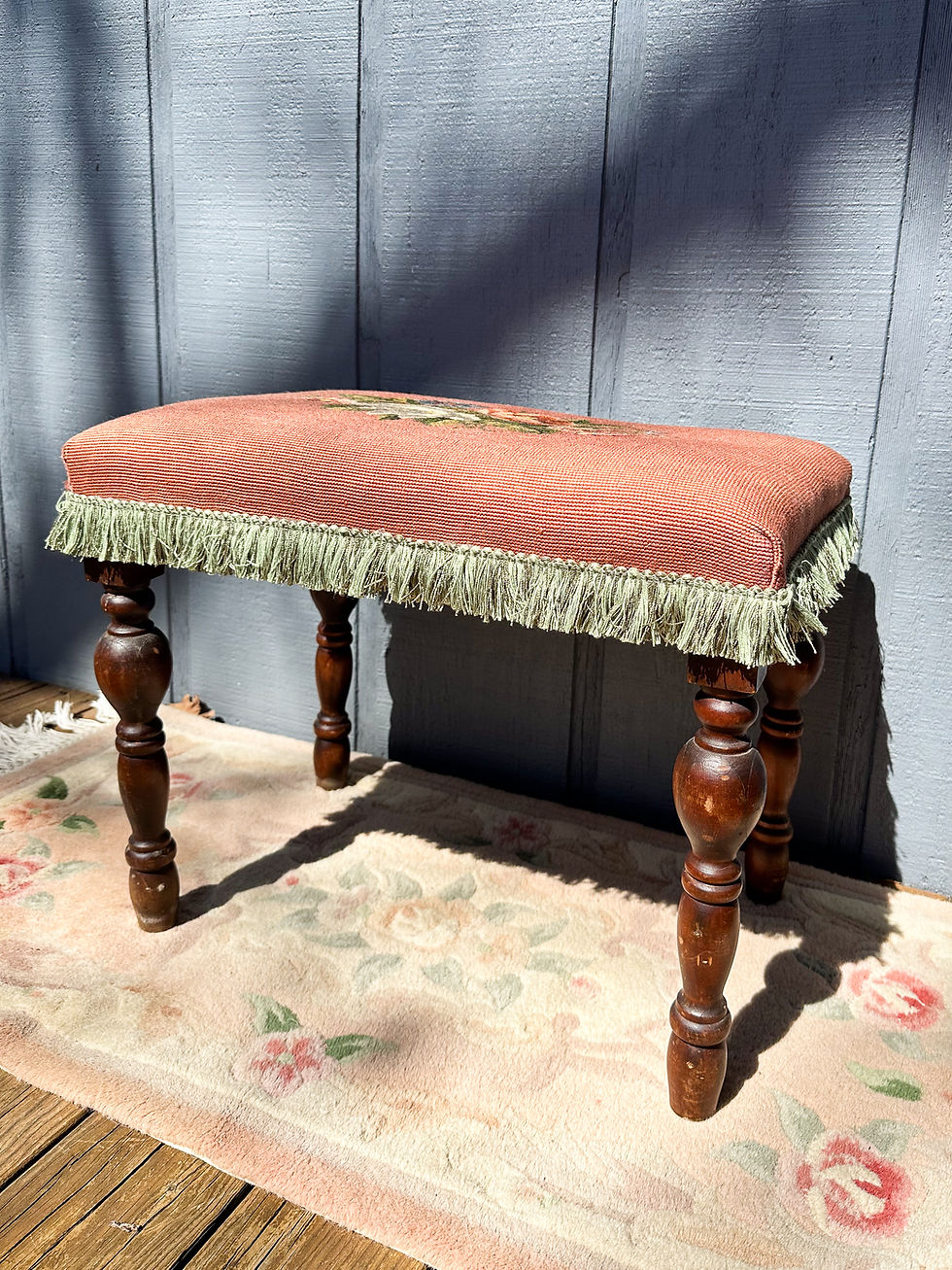 Thumbnail: Antique French Provincial Needlepoint Bench