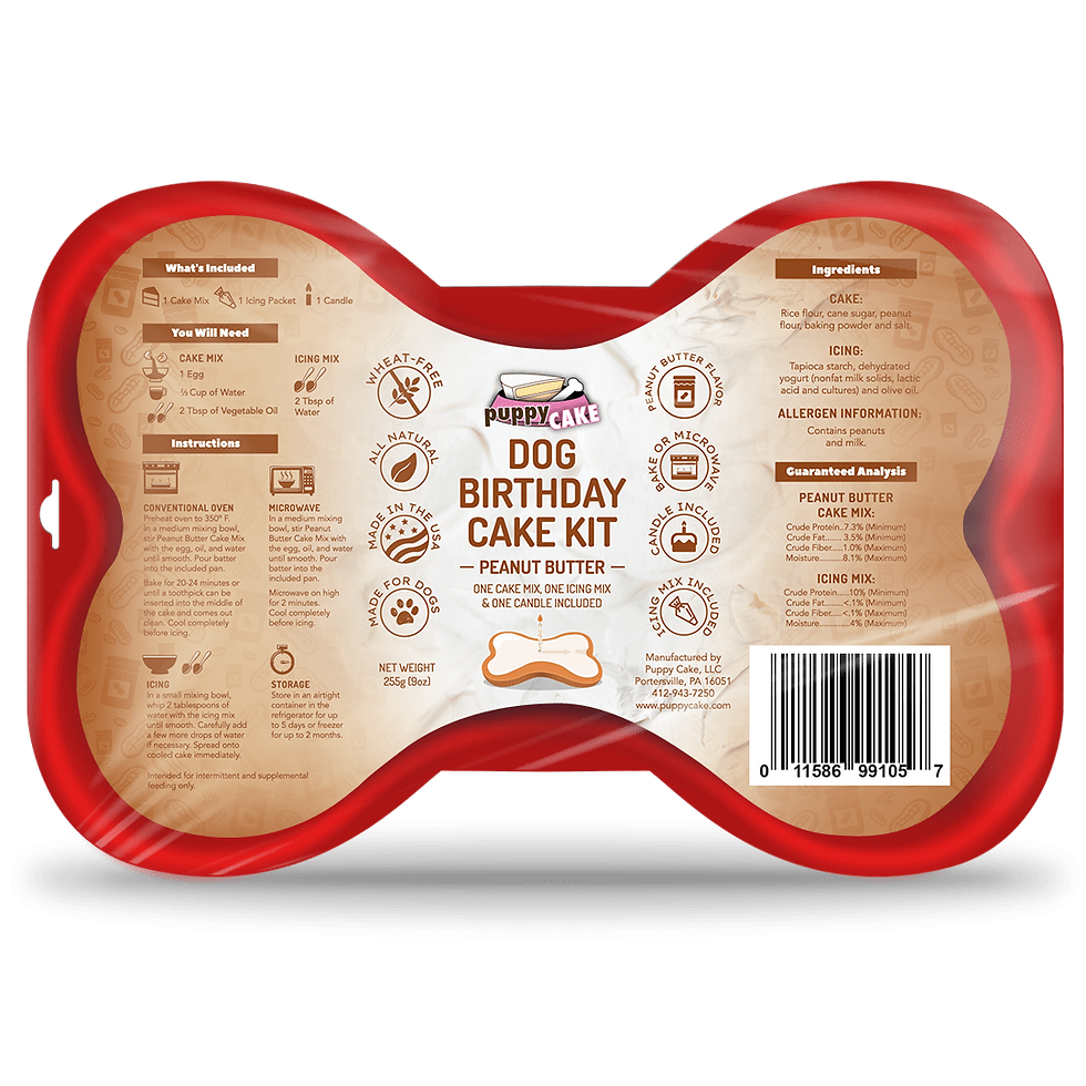 Puppy Cake Dog Birthday Cake Kit Peanut Butter