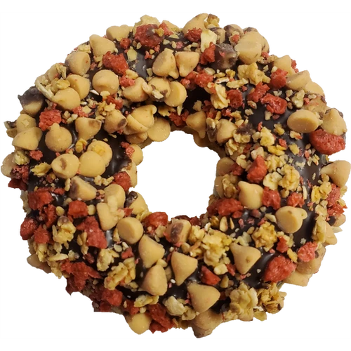 Gourmet Donut, Carob PB n' Bacon Crunch Donut Dog Treat ScoobyDoo's Rescue