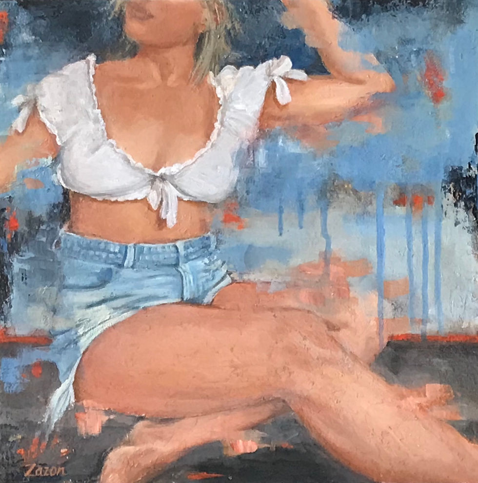 Shades of Denim l 16" x 16"