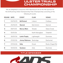 PR: ADS Mechanical 2025/26 Ulster Trials Championship