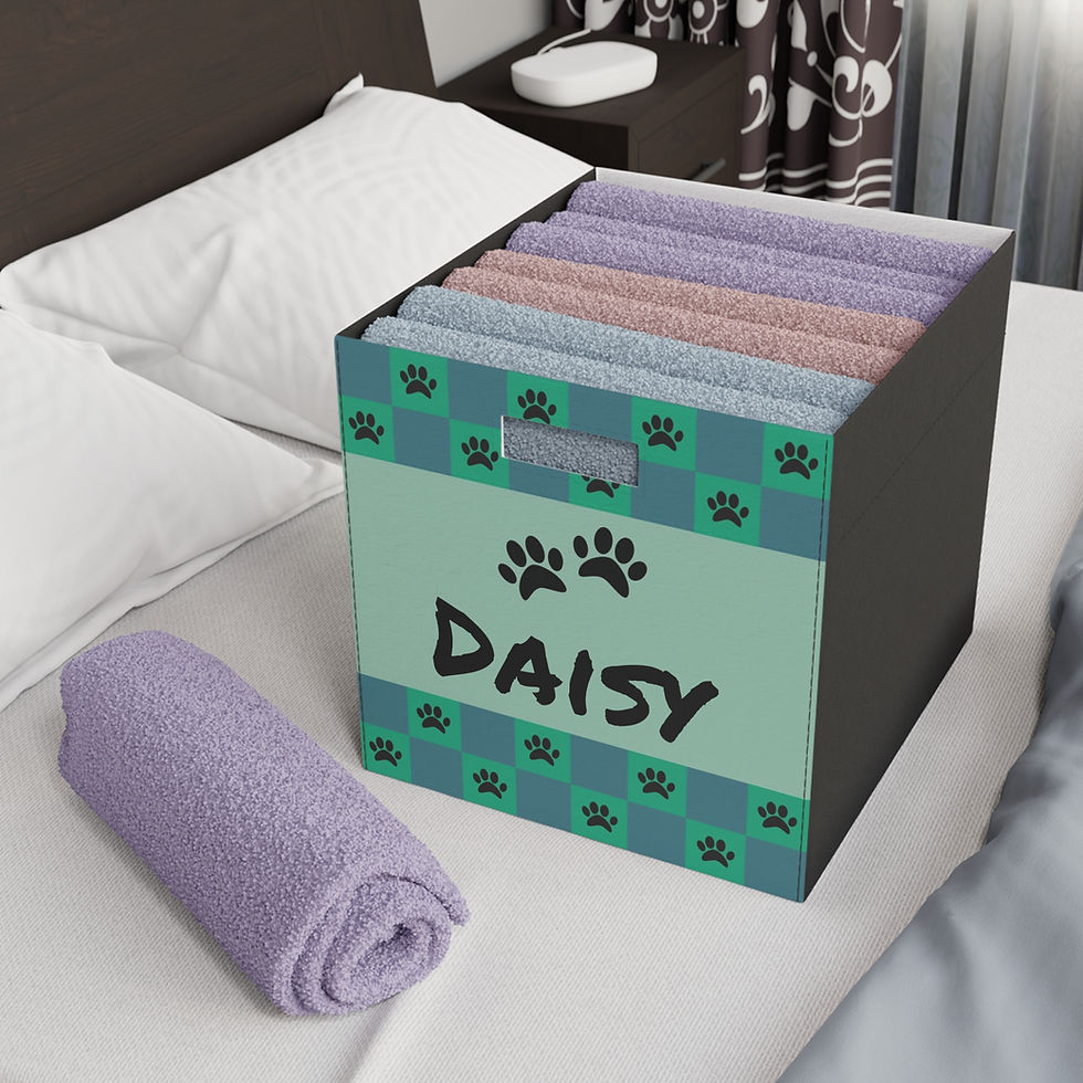 Thumbnail: Personalized Paw Print Felt Storage Box