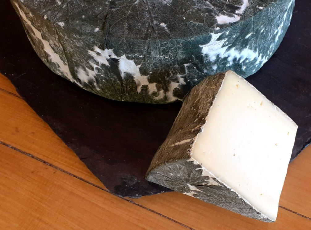 Nettle Wrapped English Cheese Cornish Cheese Yarg Nettle Leaves Hard Cheese