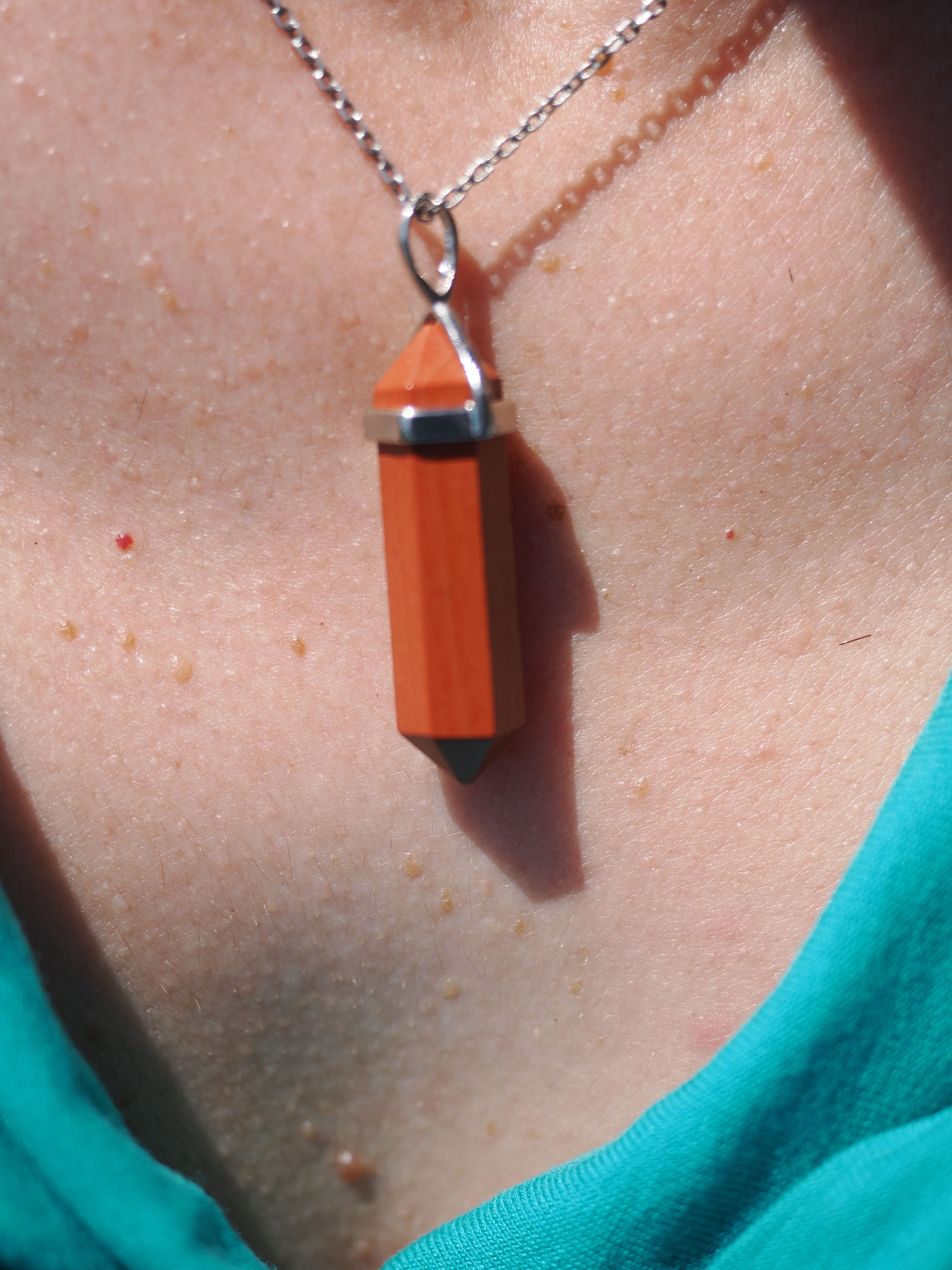 Pendentif Pointe Jaspe Rouge