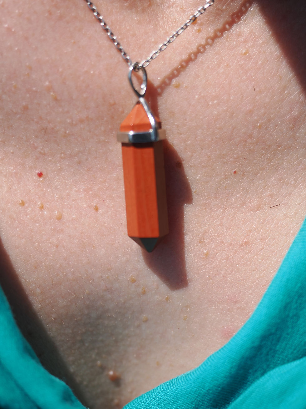 Pendentif Pointe Jaspe Rouge