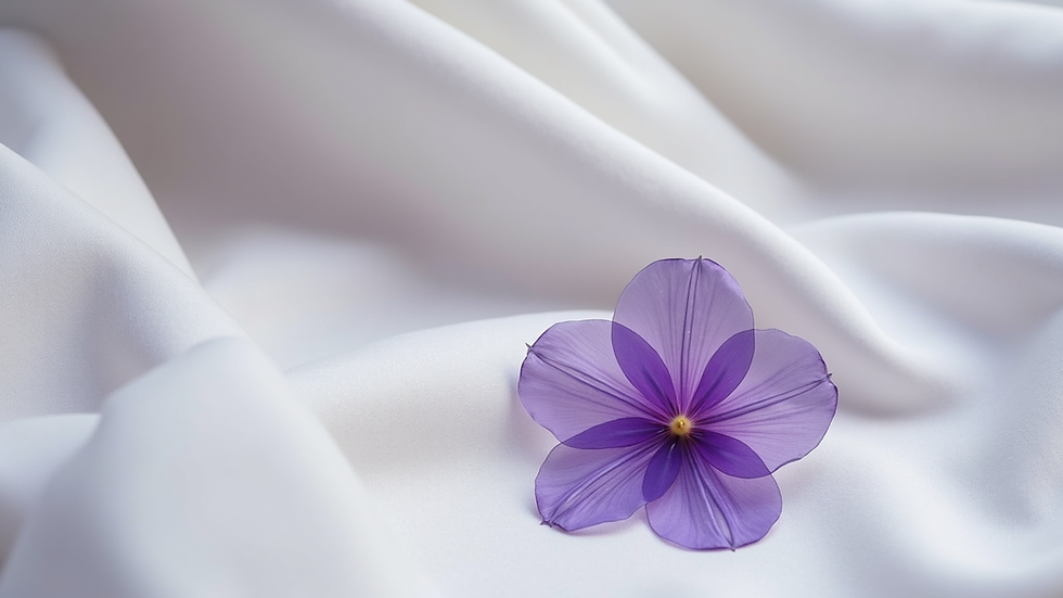 Vue rapprochée d’une améthyste violette posée sur un tissu blanc