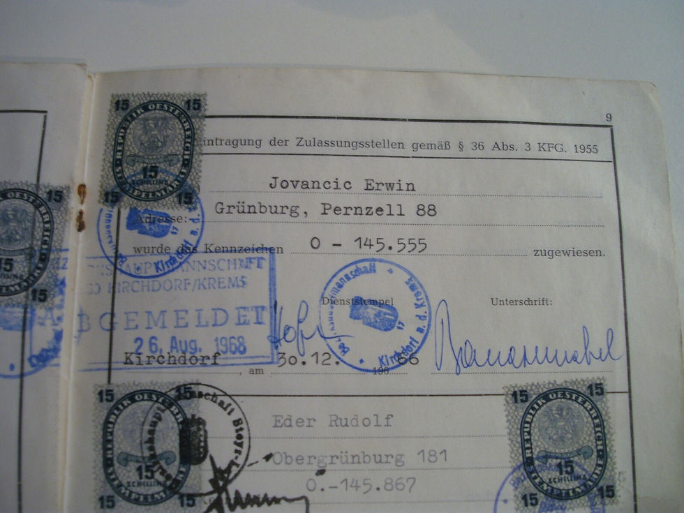 Miniaturbild: Typenschein, Datenauszug, Betrieberlaubnis  Renault 5L Combi