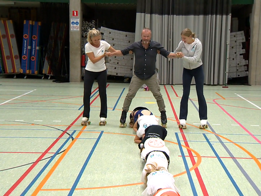 Steven Goegebeur op rolschaatsen...