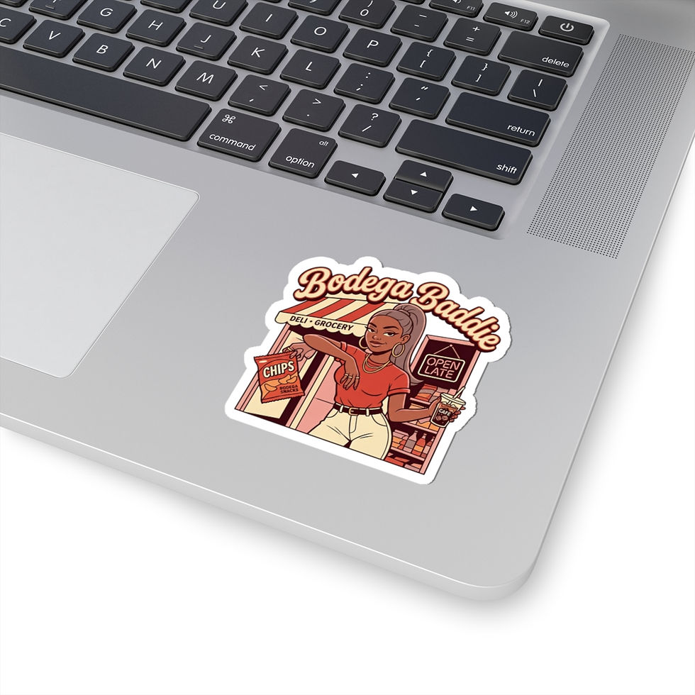 Thumbnail: Bodega Baddie Kiss-Cut Sticker | NYC, Y2K Spanglish Deli Vibe