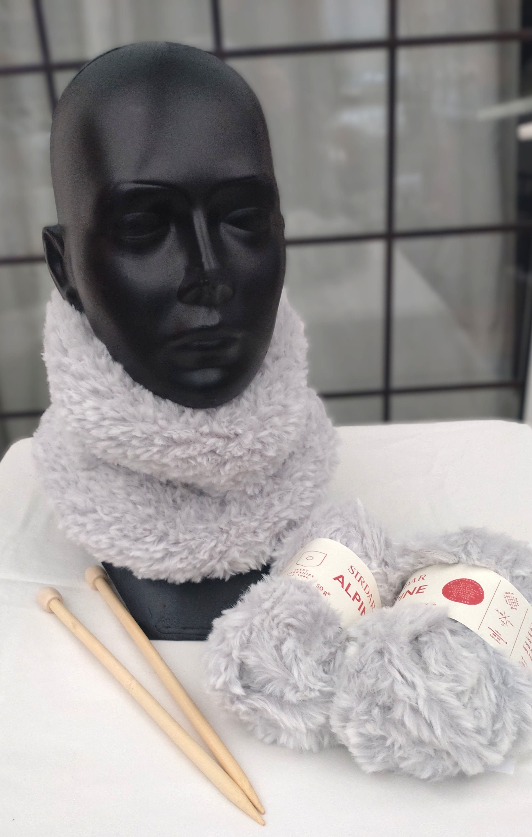 Fluffy snood knitting kit