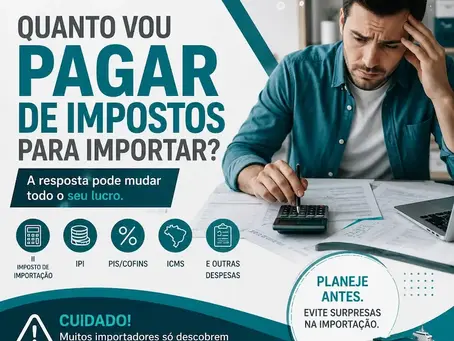Pessoa calculando os custos de importação com calculadora e documentos, ilustrando como calcular os impostos de importação e os custos envolvidos na importação de produtos.