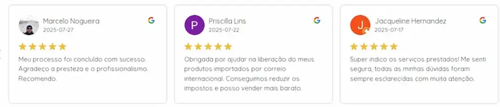 avaliações Rimera Frete Interncional.webp