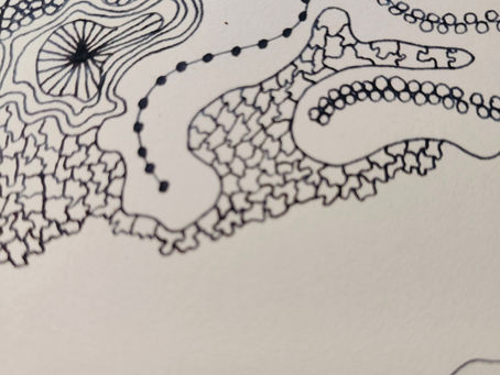 Rysunek intuicyjny z elementami Zentangle - analiza prac