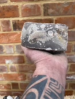 Square chalk flint knapped