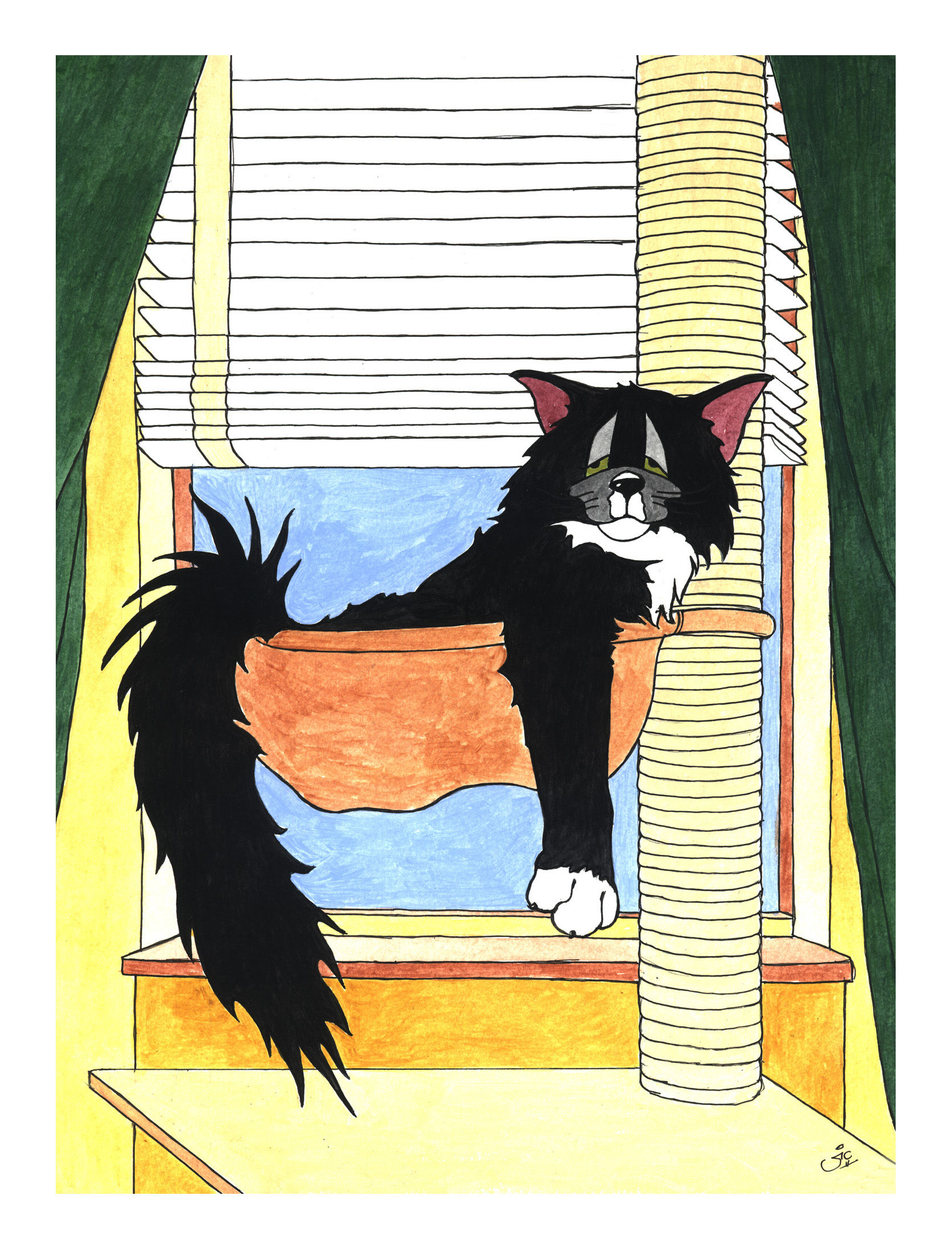 'CAT NAPPING' OPEN EDITION CAT CARTOON PRINT