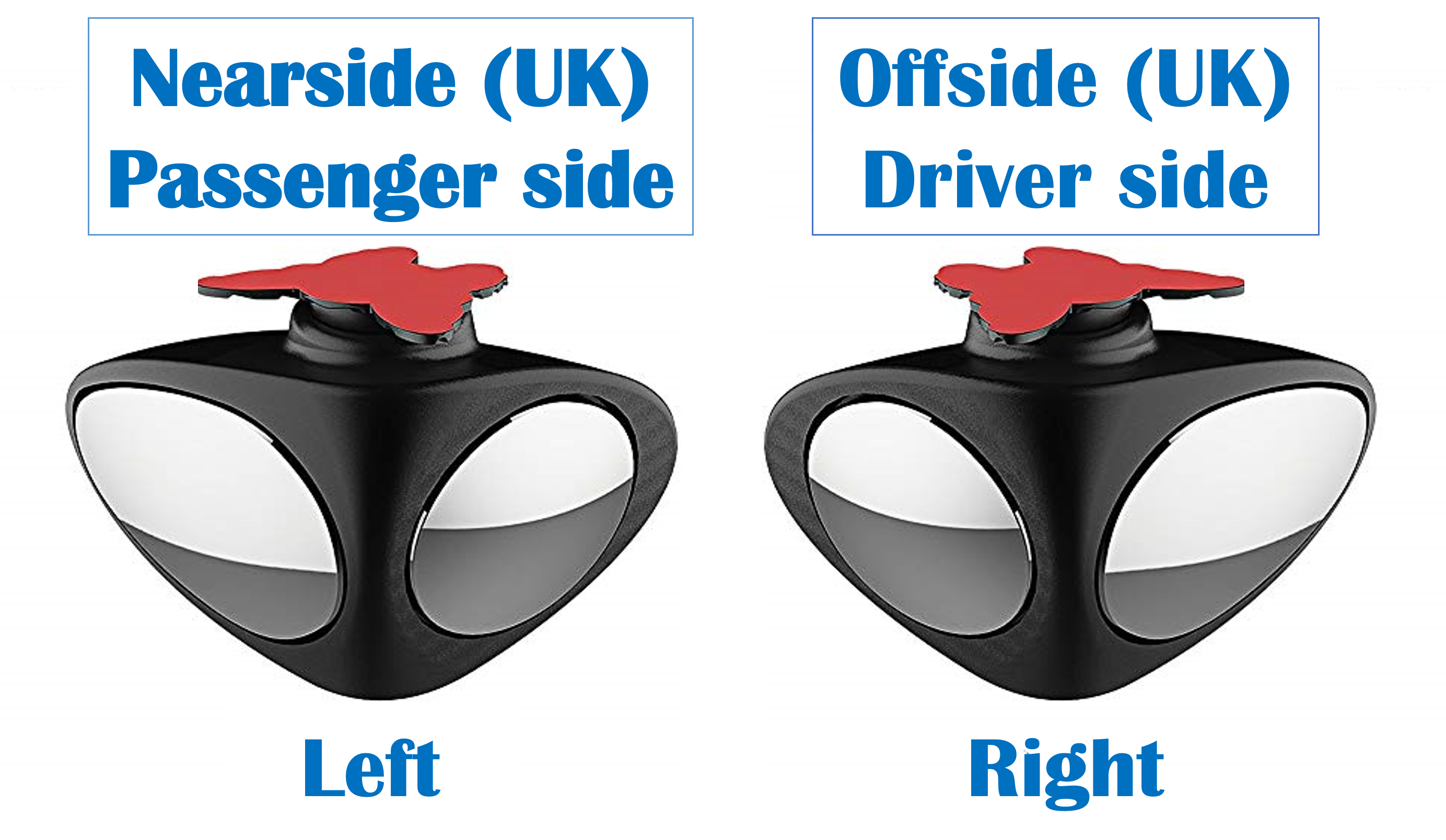 Double blindspot mirrors x2 for front & rear wheel