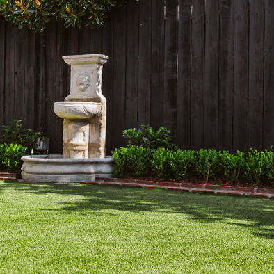 turf and fountain