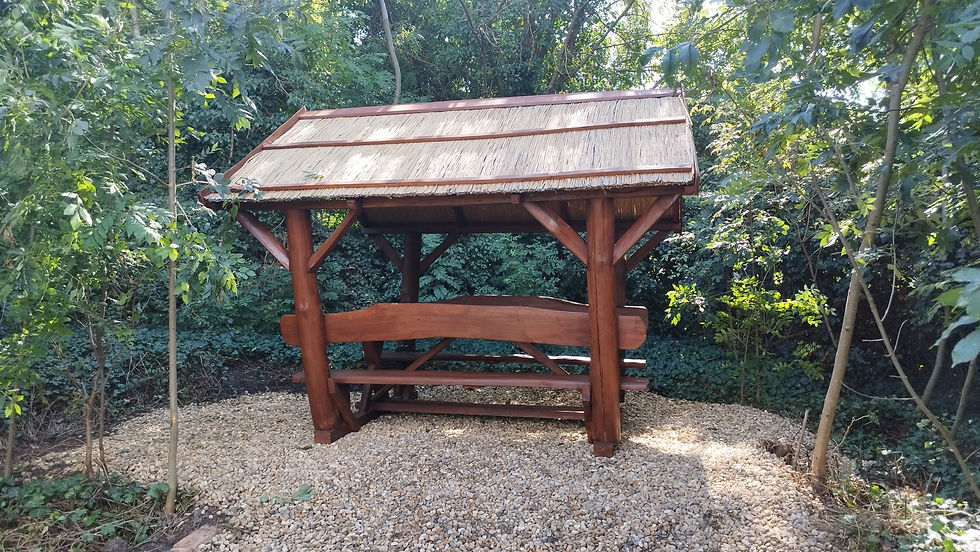 Pavilon 2,5 méteres 10 személyes 3 méteres nádtetővel