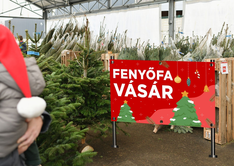 Indexkép: Fenyőfa vásár (Fekvő) | Szabadon kifeszíthető molinó / ponyva reklámtábla