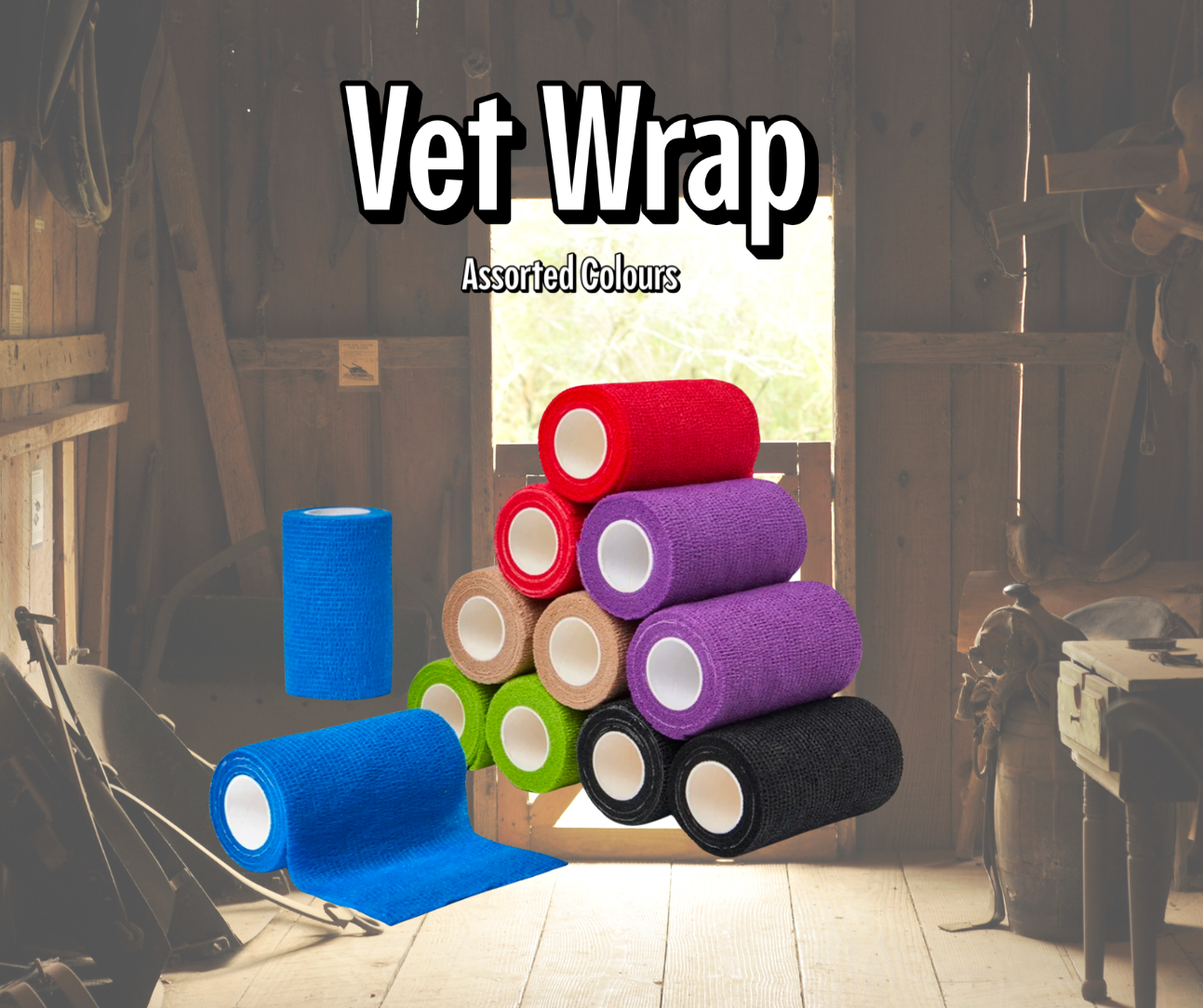 Vet Wrap Bandage Roll - Assorted Colors