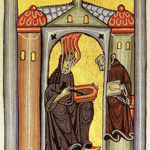 Hildegard von Bingen. Af ukendt kunster. Public domain.