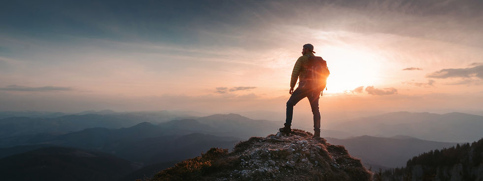man on a mountain top