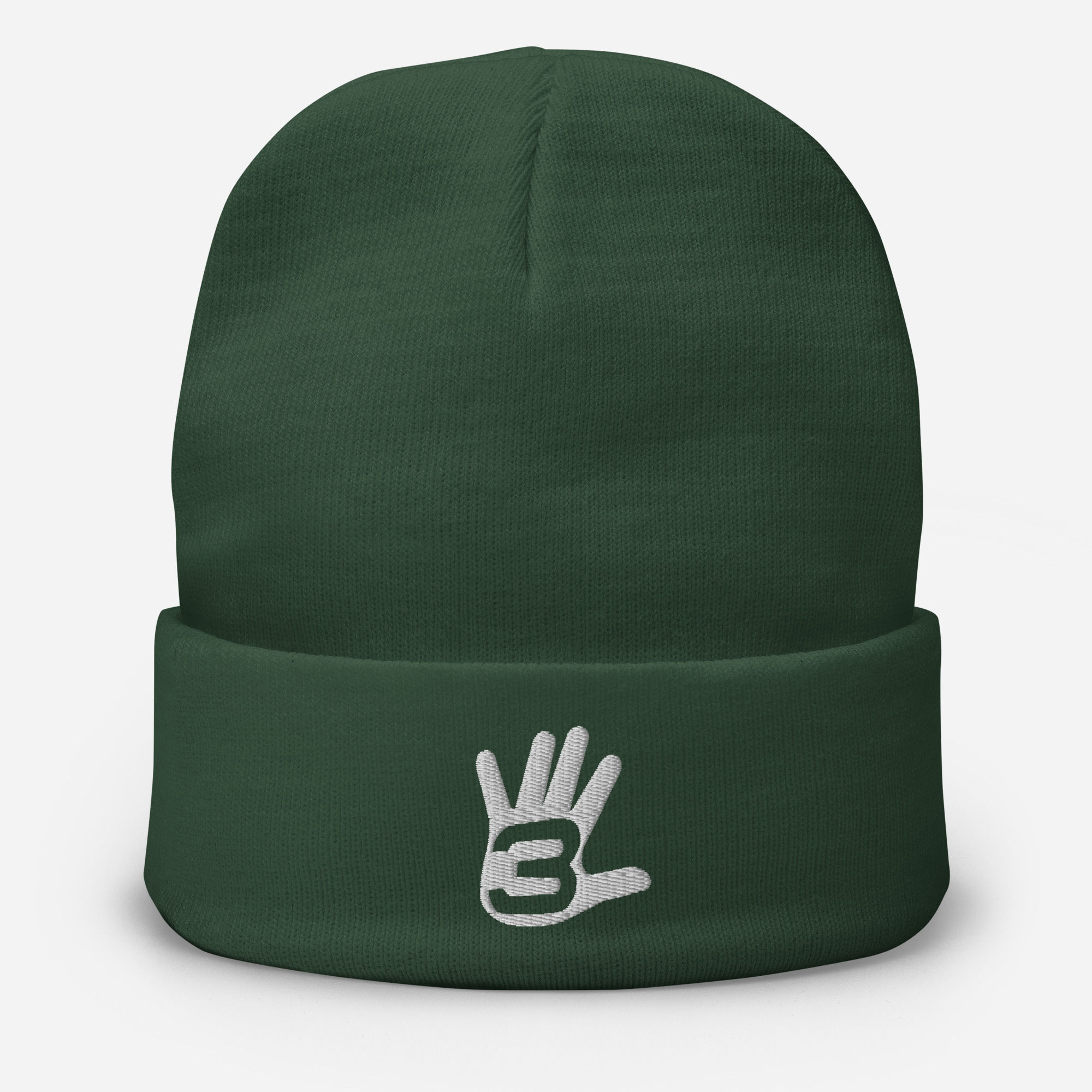 Short Logo Embroidered Beanie