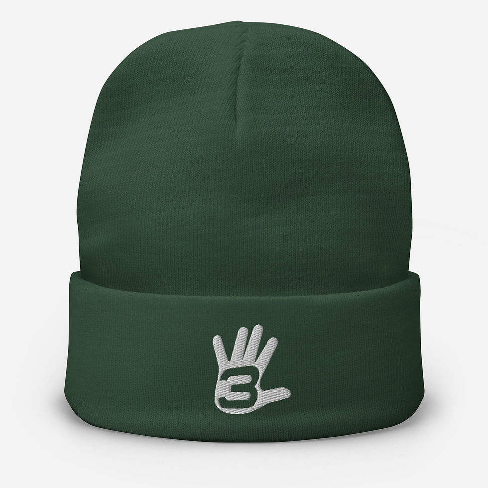 Short Logo Embroidered Beanie