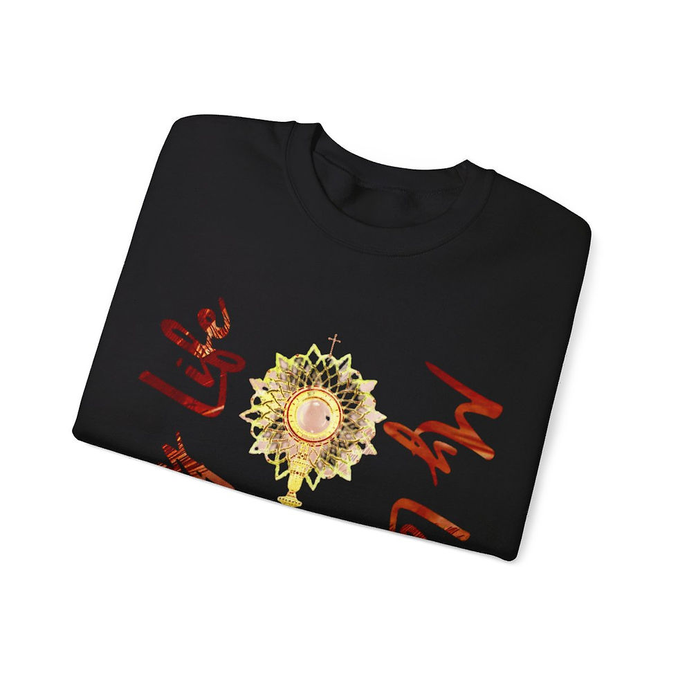 Thumbnail: MY LIFE MY LOVE Eucharistic Heavy Blend™ Crewneck Sweatshirt