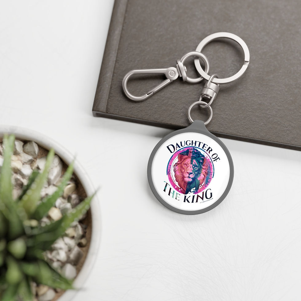 Thumbnail: DAUGHTER OF THE KING (rose) Keyring Tag