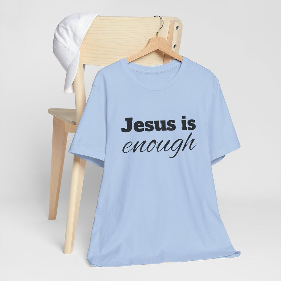 Thumbnail: Jesus Is Enough Unisex Soft Jersey Short Sleeve Tee, Christian Shirt
