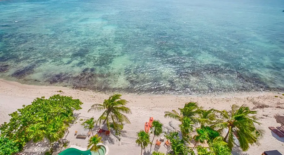 KAOBA beachfront penthouse in Tankah Bay Tulum with Caribbean Sea views and private pool terrace