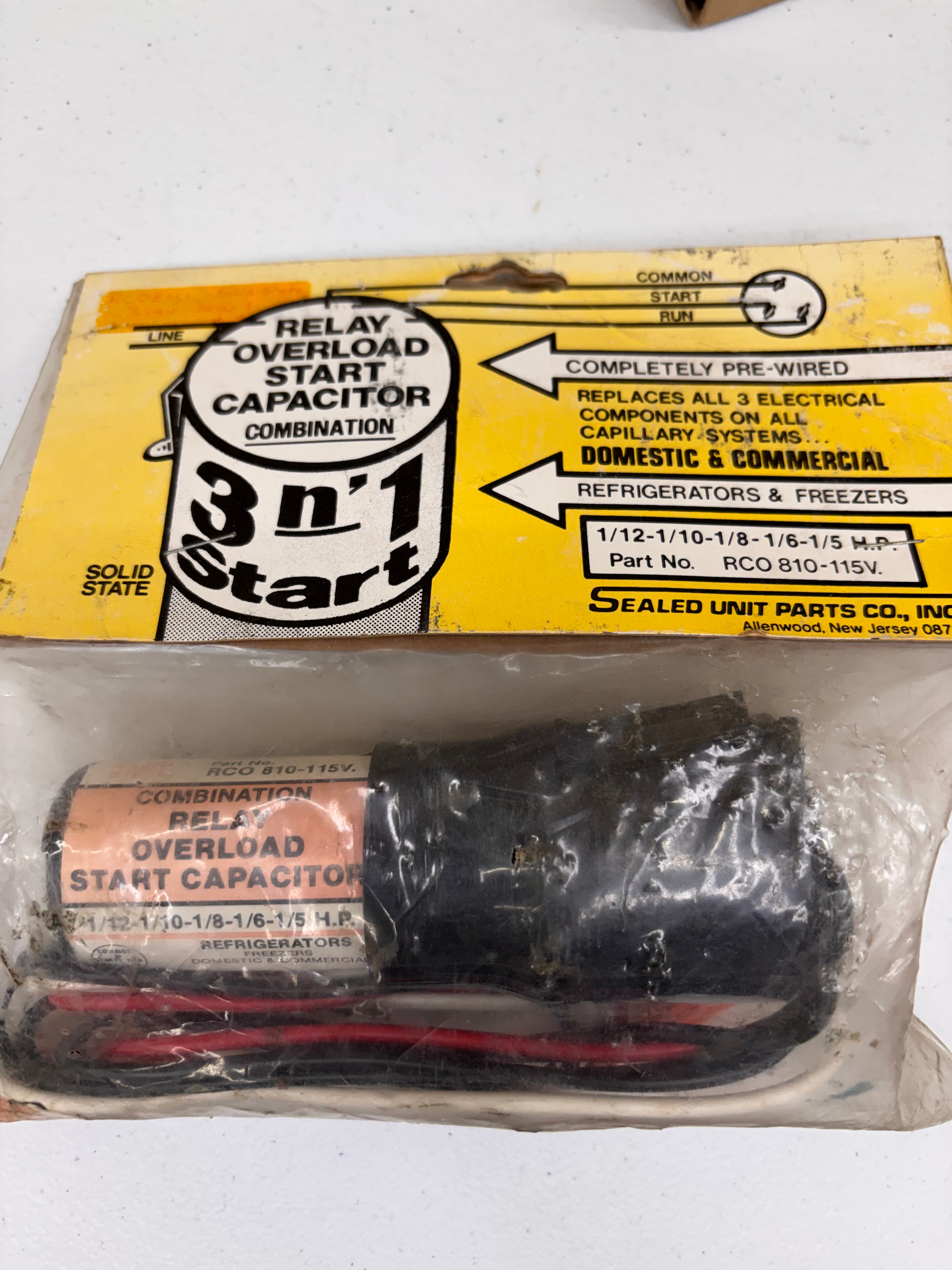 Solid State RC0810 3 in 1 Start capacitor for Fridges or freezers