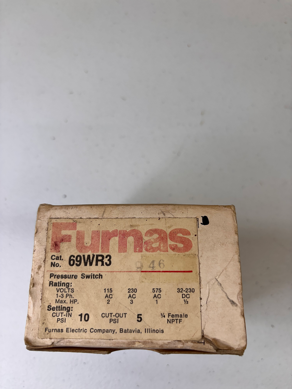 Thumbnail: Furnas 69WR3 Pressure Switch