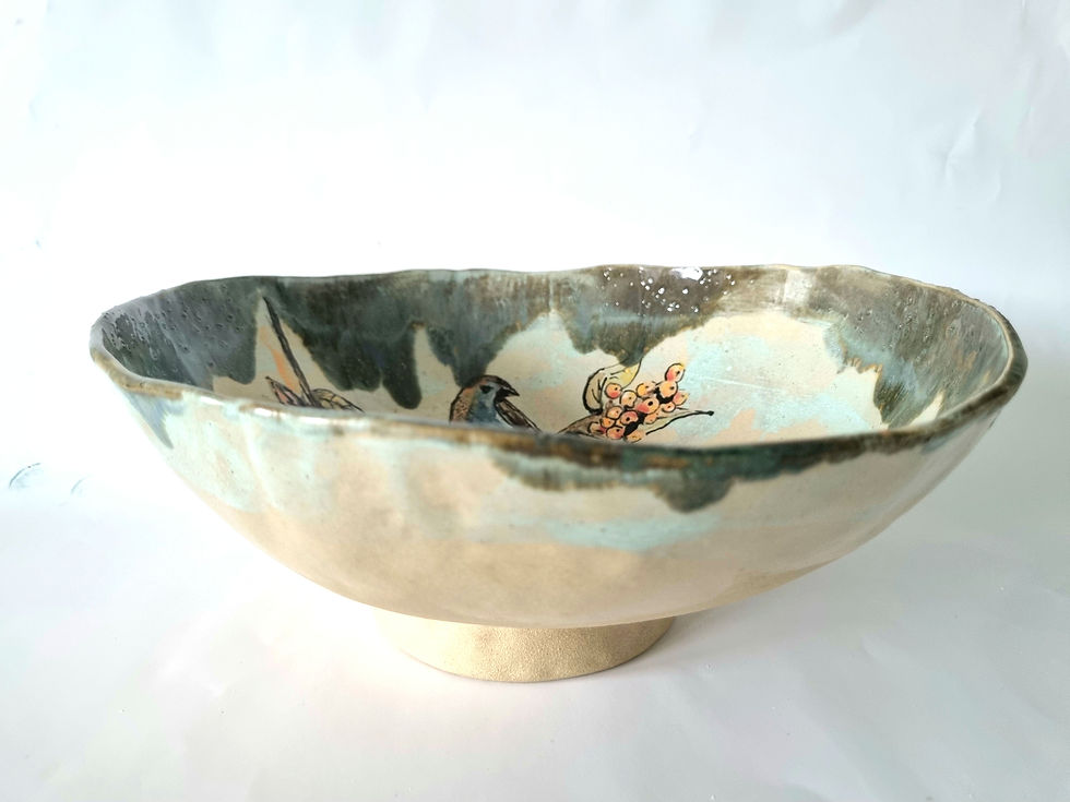 Thumbnail: Hand crafted Berry-bird bowl (M)