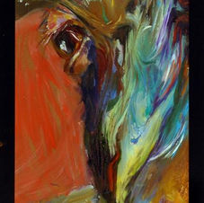 colorful animal oil painting by Sue Fazio