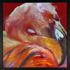 colorful animal oil painting by Sue Fazio