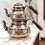 Thumbnail: Handmade copper Turkish tea pot with wooden handle.