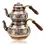 Thumbnail: Handmade copper Turkish tea pot with wooden handle without background