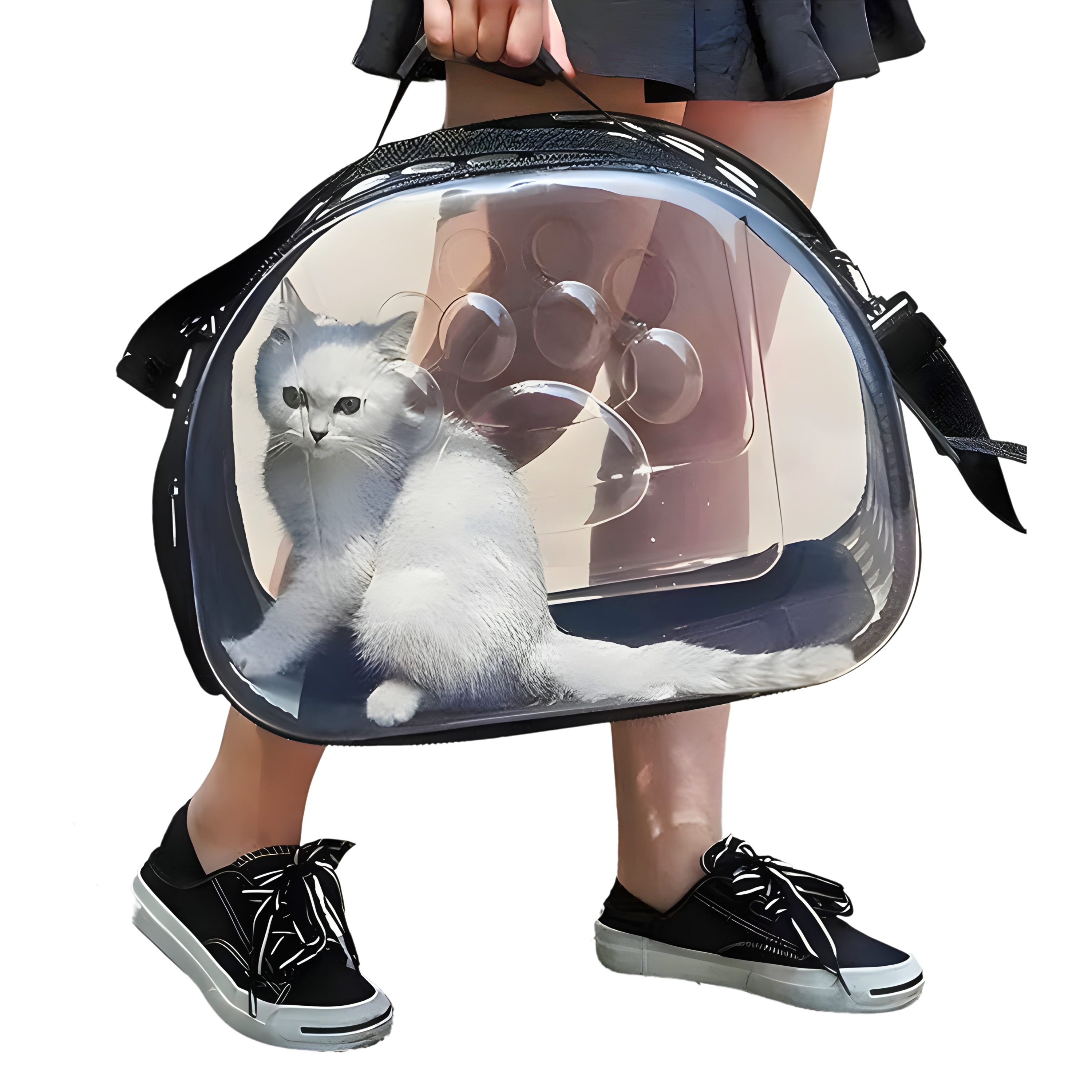 Petz Purrfect Carrier Transportadora de Mascotas Pequeñas y Medianas Color Negro